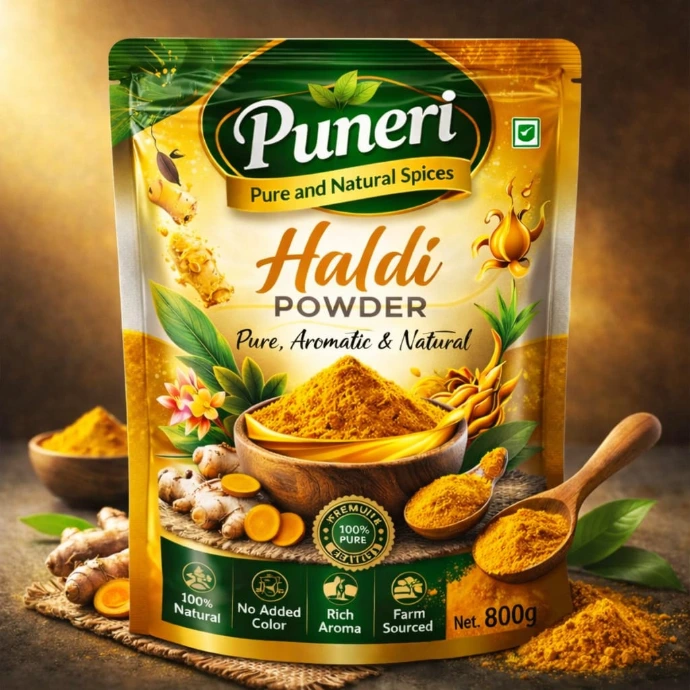 Natural turmeric powder spice with rich color and aroma supplied by Puneri Spices for global customers